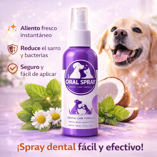 Oral Spray™ – Spray Dental para Perros y Gatos (Elimina Mal Aliento y Sarro)