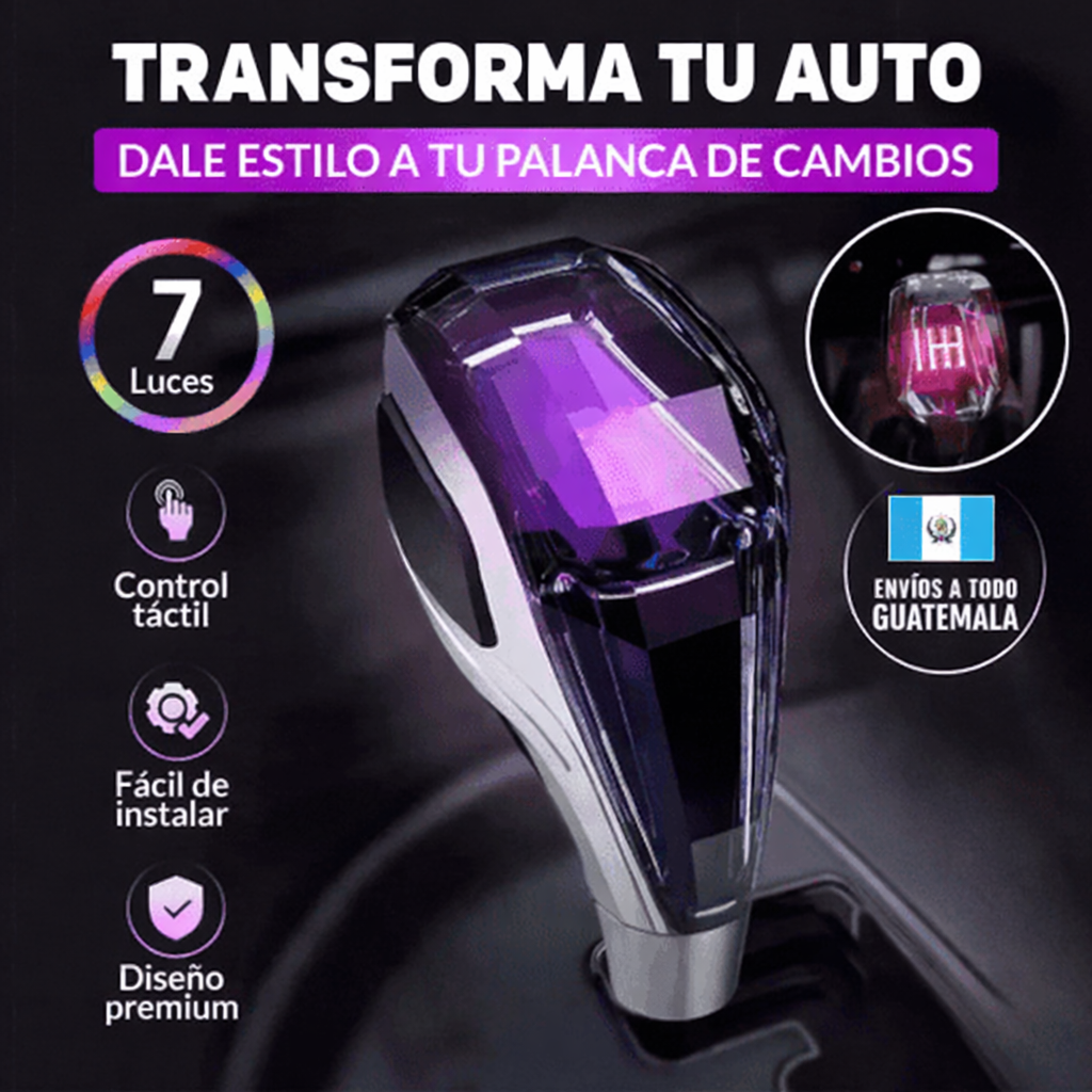 PERILLA DE CAMBIOS CON LUZ LED | SIN MARCA - Sirve para cualquier auto