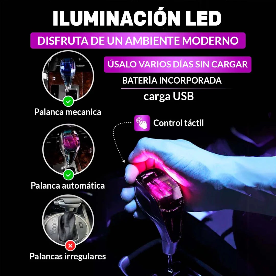 PERILLA DE CAMBIOS CON LUZ LED | SIN MARCA - Sirve para cualquier auto