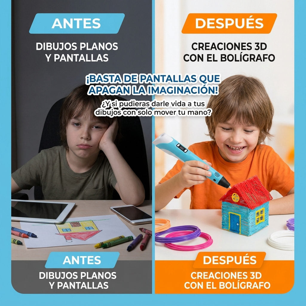 Boligrafo 3D — ANTES Y DESPUES