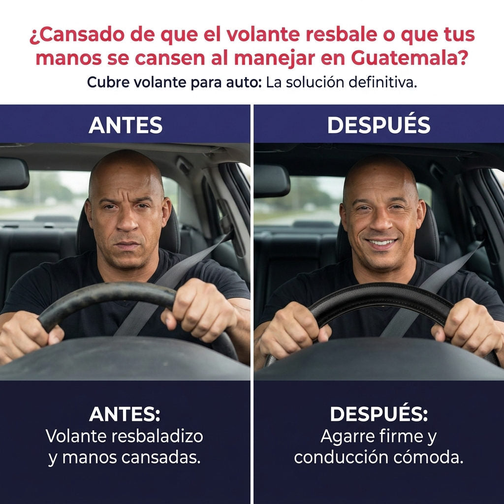 Cubre volante para auto — ANTES Y DESPUES