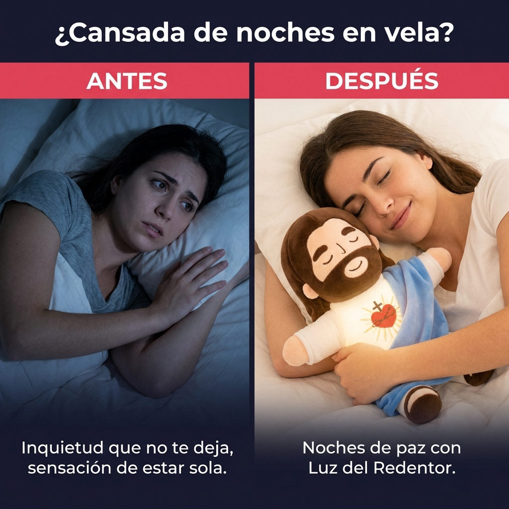 Luz del redentor - Peluche Jesus — ANTES Y DESPUES