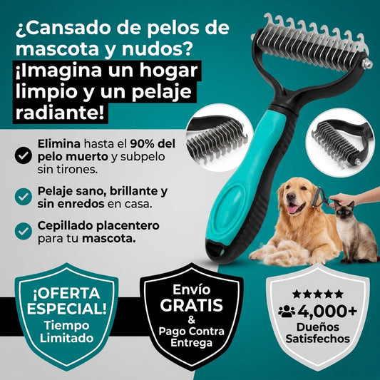 Cepillo Control Pelos Mascotas