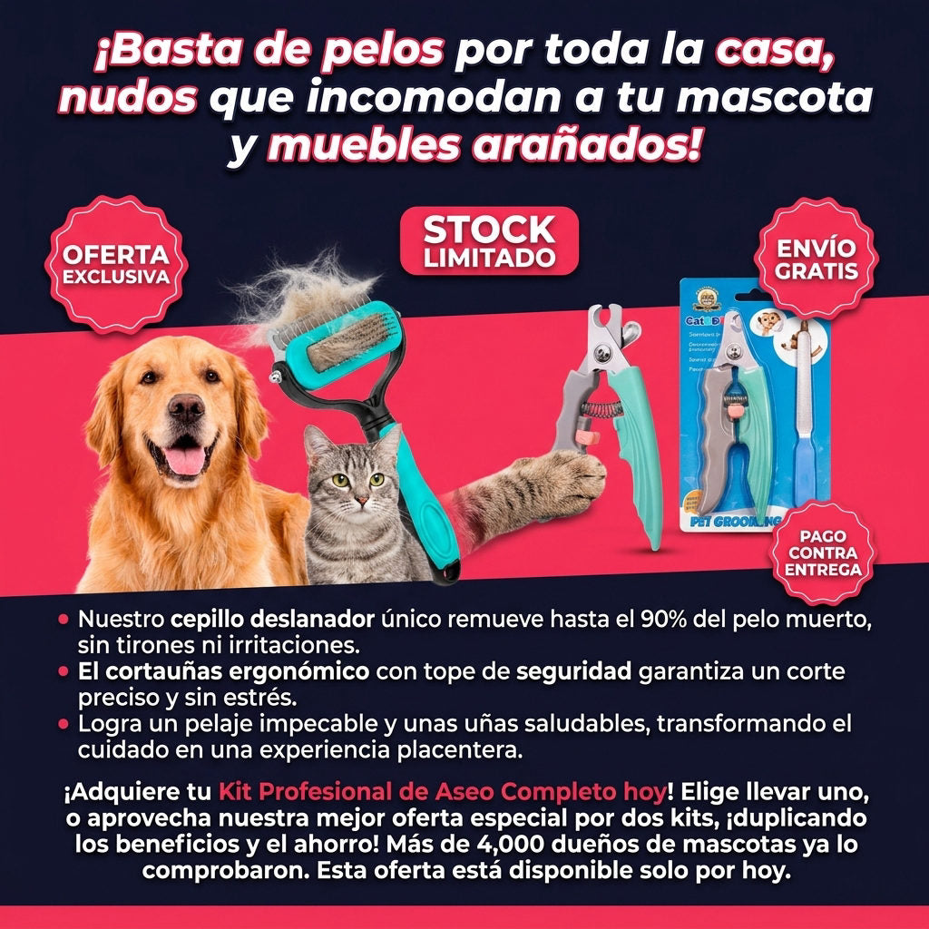 Combo Mascotas Cepillo + Corta Uñas