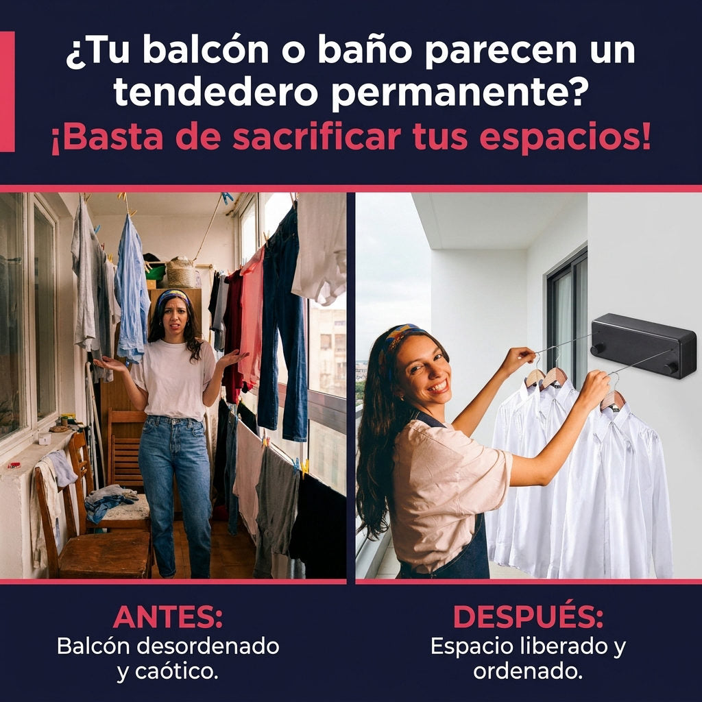 Tendero retráctil — ANTES Y DESPUES